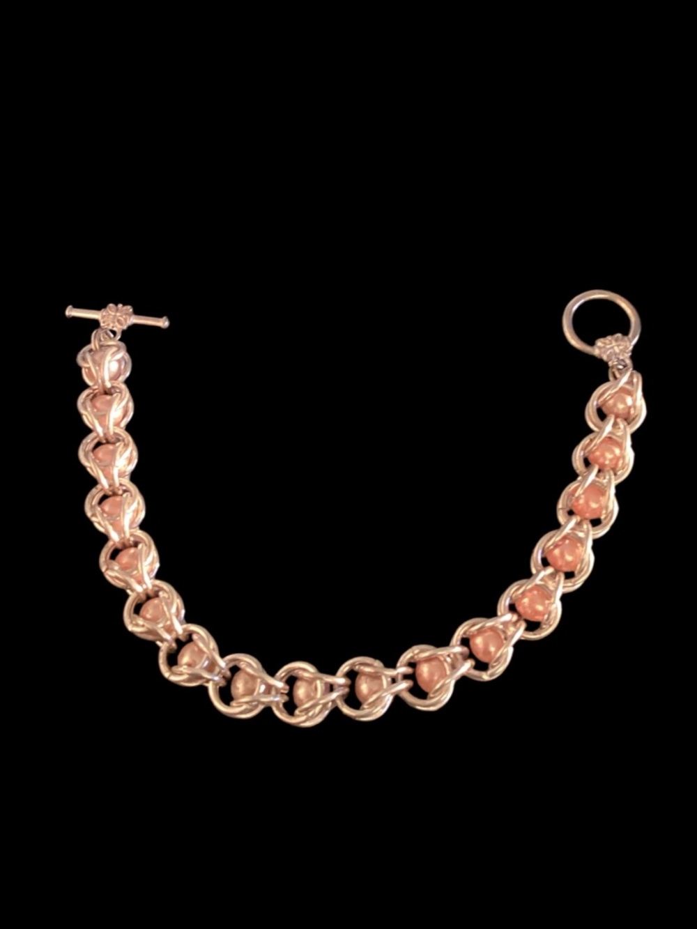 Silver-Tone Chain Bracelet With Beads